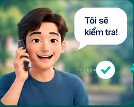 Người con nghe máy và trả lời “Tôi sẽ kiểm tra”